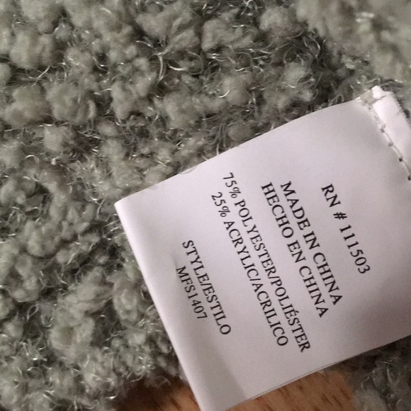 New Women’s Twine & String Cozy Ivory Green Hooded Cardigan size Medium/Large - Picture 7 of 8